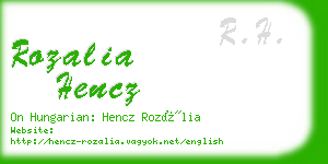 rozalia hencz business card